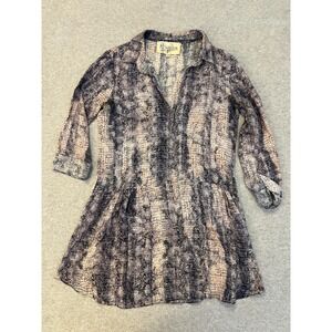 Rory Beca Snakeskin Print Silk Blouse Women's XS Animal Print Y2k Tunic Top